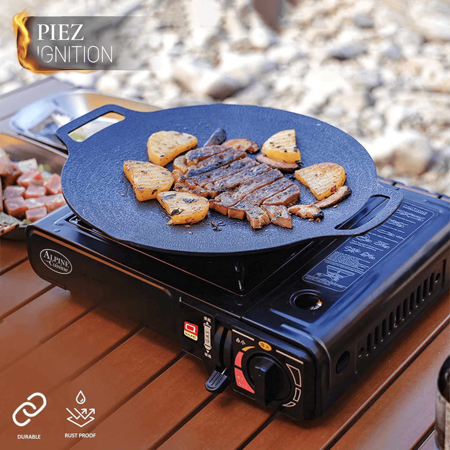 Alpine Cuisine Lightweight Portable Gas Stove for Outdoor and Indoor C