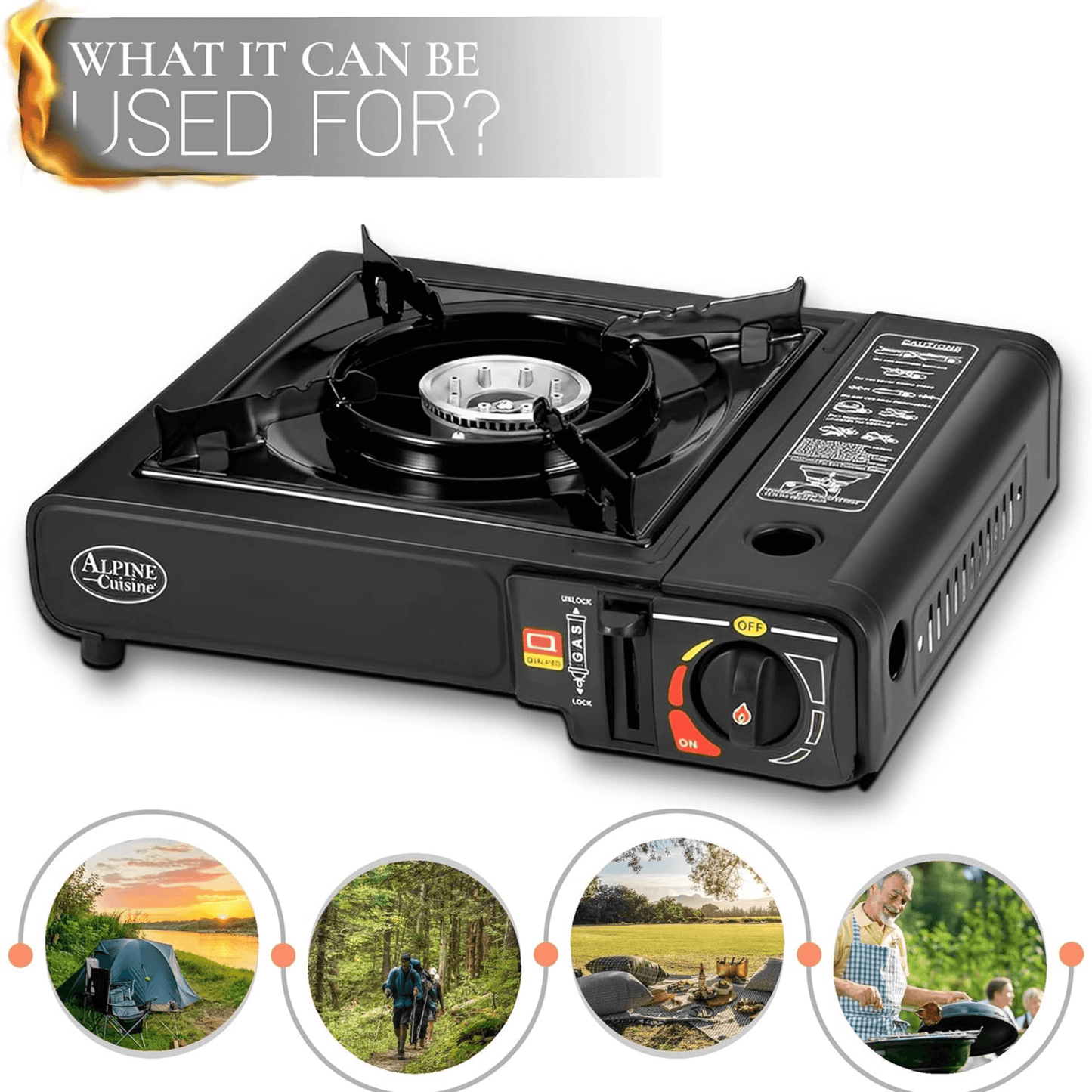 Alpine Cuisine Lightweight Portable Gas Stove for Outdoor and Indoor C