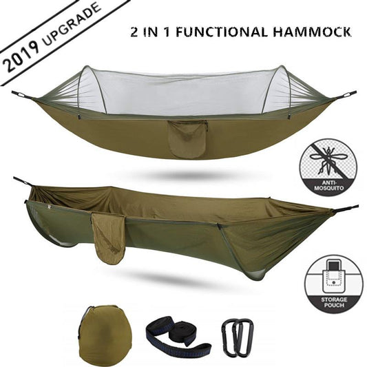 2020 Camping Hammock with Mosquito Net Pop-Up Light Portable Outdoor